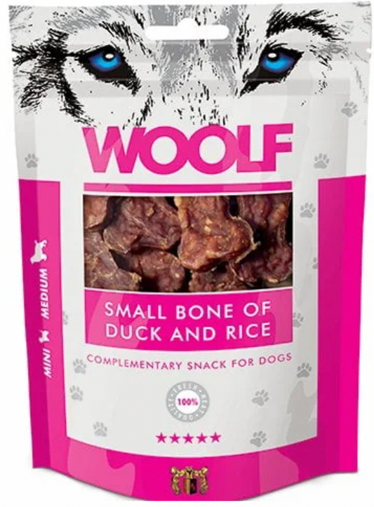 WOOLF SMALL BONE OF DUCK AND RICE 100G