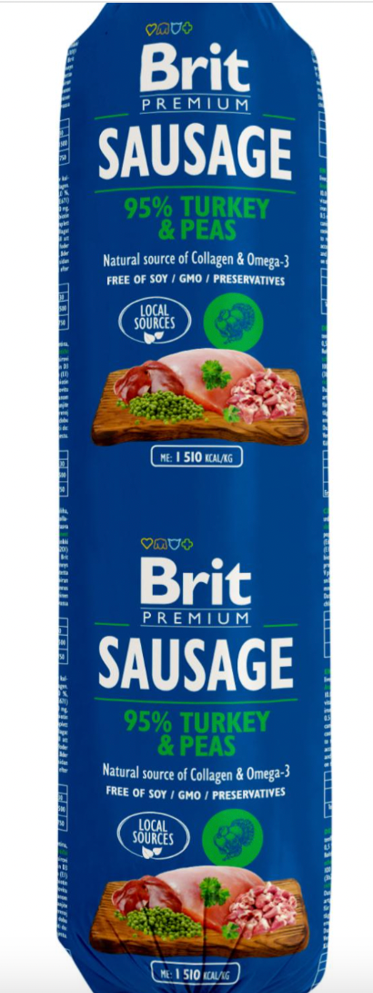 BRIT Premium Pølse med kalkun og ærter