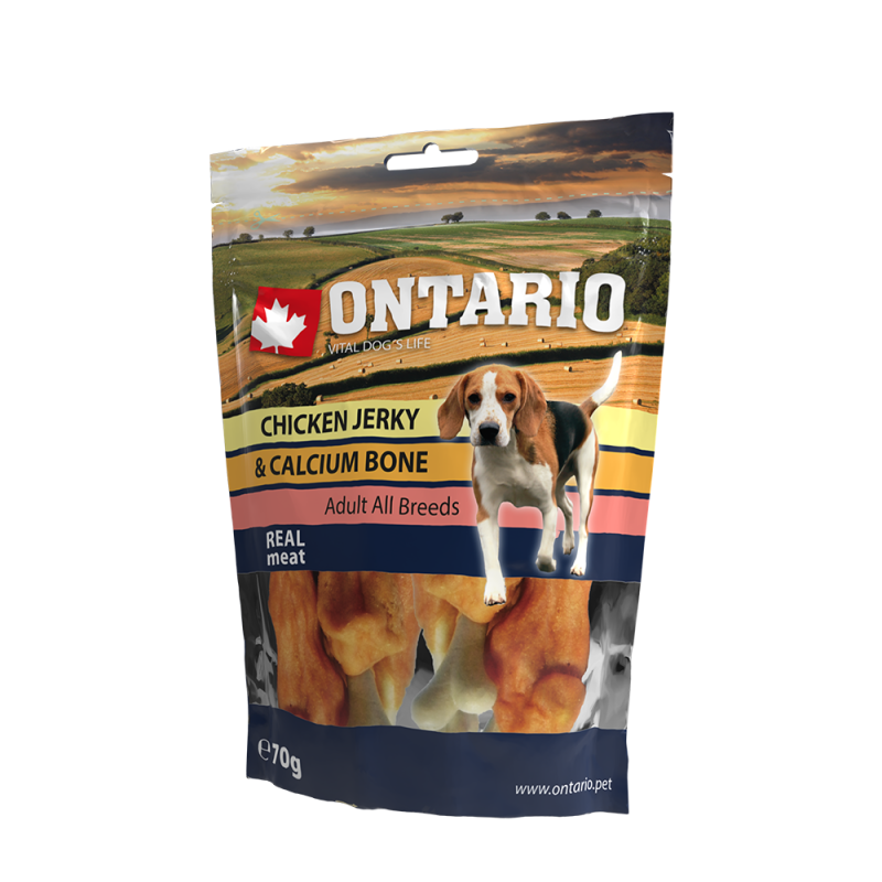 ONTARIO snack chicken jerky + kalsium 70g