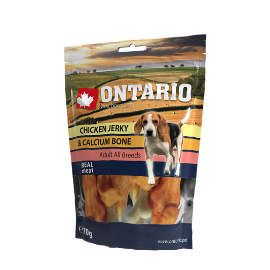 ONTARIO snack chicken jerky + kalsium 70g